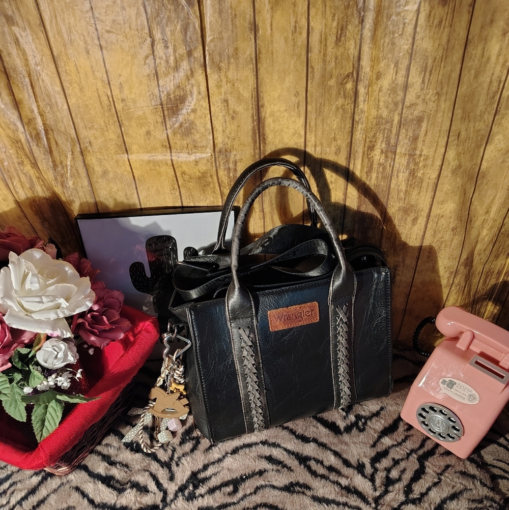Black Wrangler Western Bag With Charm